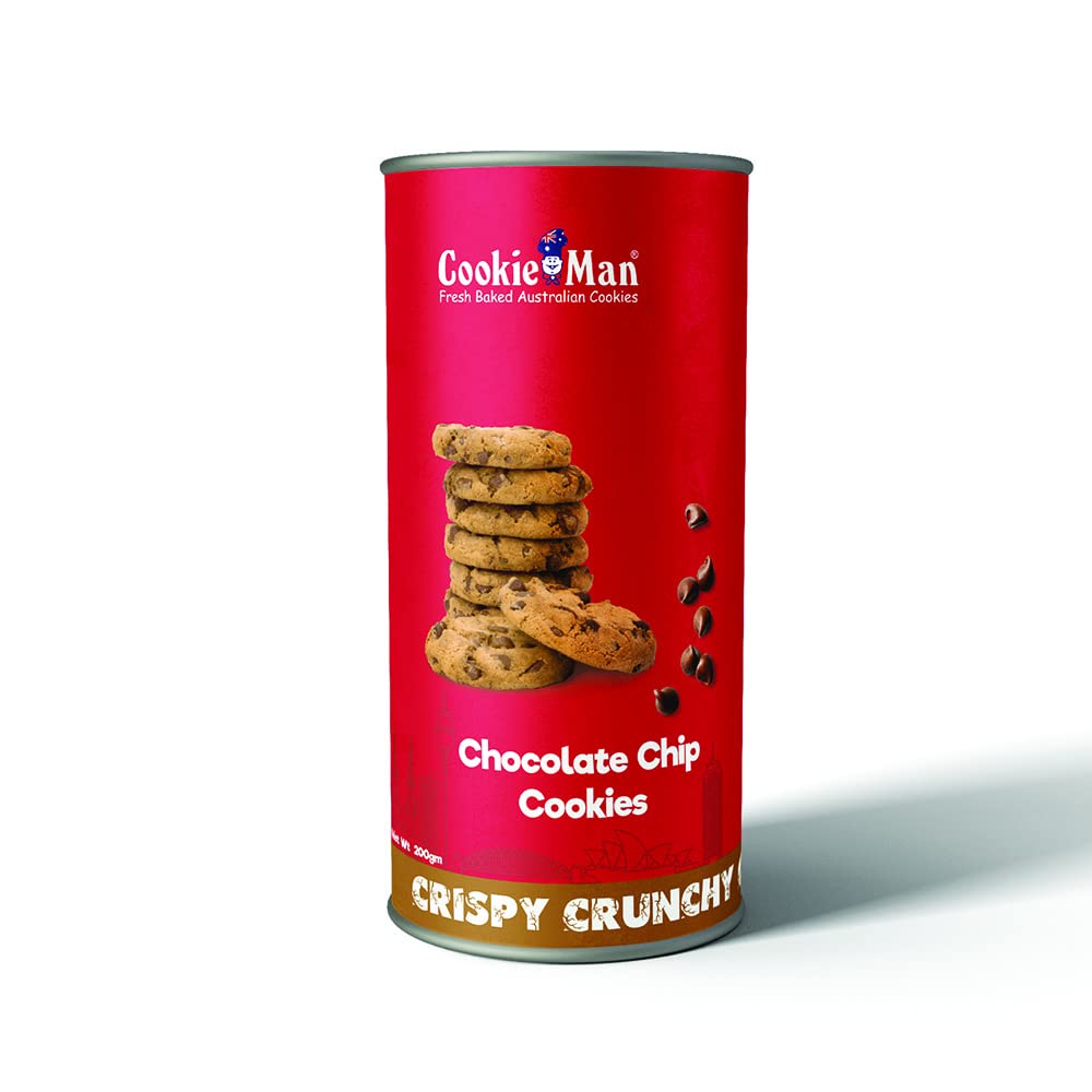 CookieMan Choco Chip Cookies - 200gram Canister | Cookies with Chocolate Chips (B09TW6JPBC) Amazon Price History, Amazon Price Tracker