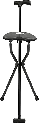 Bastón de caminar, bastón portátil, silla de bastón, bastón cuádruple y bastón plegable con asiento de 8.66 x 7.68 pulgadas, 21.26 pulgadas de alto