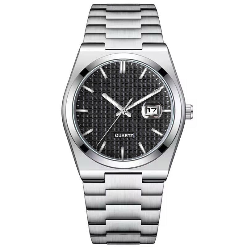 Shocknshop Analog Stainless Steel Silver Chain Strap Wrist Watch for Men & Boys (Black Dial & Silver Colored Strap) -WCH117 (B0DBZYY6YF) Amazon Price History, Amazon Price Tracker