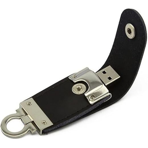 Otario Leather USB Flash Drive Keychain 32GB