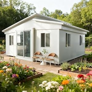 Prefab Tiny Home Foldable Tiny House for Sale, 20FT Expandable Container House | 40ft Modular Prefab Houses with 2-4 Bedrooms Bathroom & Kitchen, Fast Assembly Mobile Home for Adult Living