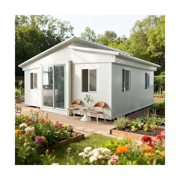 Prefab Tiny Home Foldable Tiny House for Sale, 20FT Expandable Container House | 40ft Modular Prefab Houses with 2-4 Bedrooms Bathroom & Kitchen, Fast Assembly Mobile Home for Adult Living
