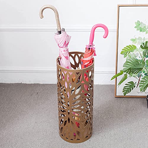 Porte-parapluies en métal rond et moderne doré pour l'entrée - 4