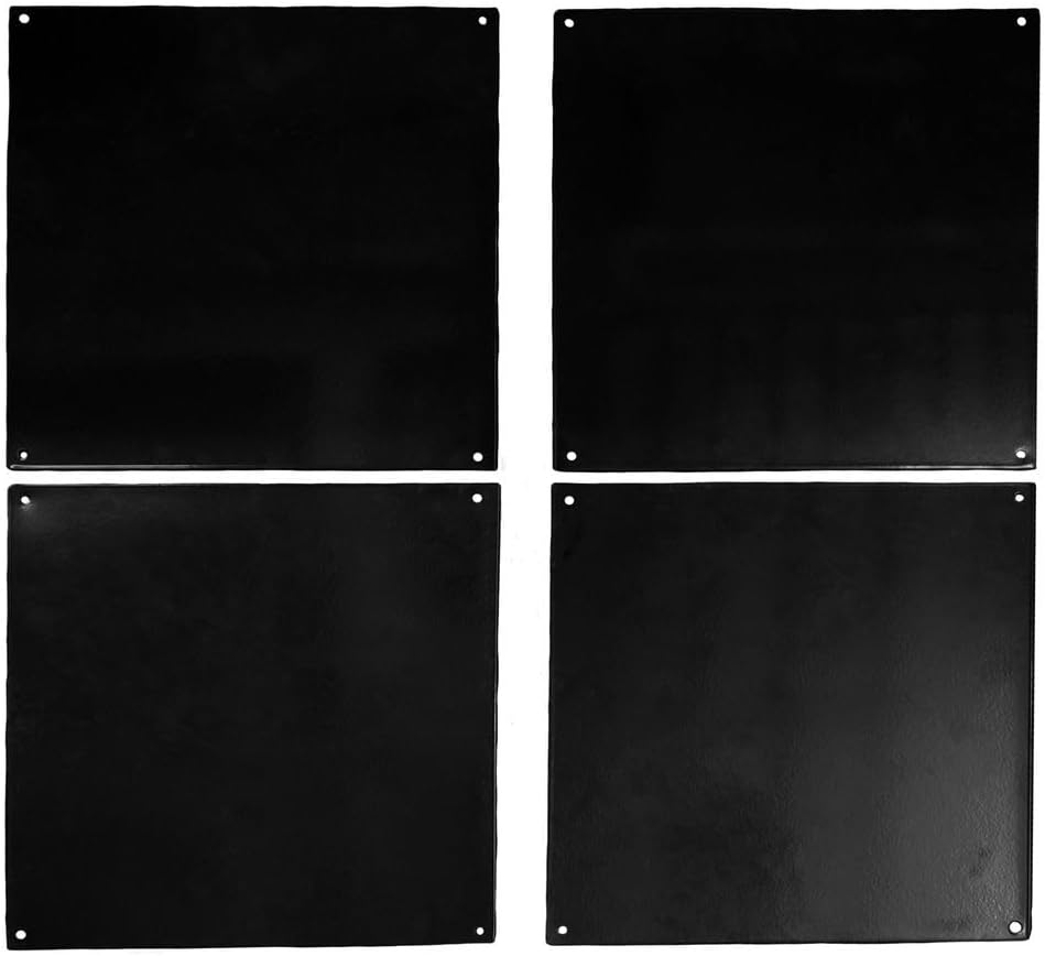 Schneiders Easy-Up 12" x 12" Metal Wall Plate Chew Guards for Horses | Heavy-Duty Steel Protection for Barns and Stalls | Set of 4 | Color Black