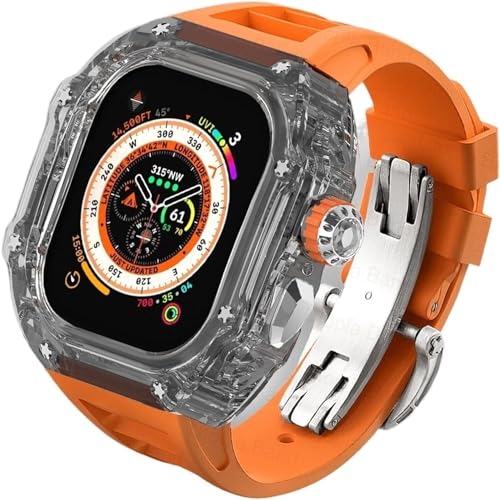 Kit de boîtier transparent Apple Watch Ultra 49mm avec bracelet en caoutchouc RM