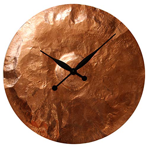 Inthetime 36-Inch Bent Copper Wall Clock Round Large Silent Non-Ticking Unique Handmade - 7Th Wedding Anniversary Gift Idea Rustic Farmhouse Native American Southwest Home Kitchen Art Decor (King) #TOP18