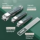 Portable Nail Cutter Set - 10-Piece Ultra Sharp Nail Clipper Set with Nail File for Men & Women | Perfect for Thick Toenails & Fingernails | Nail Care Tools With Portable Leather Case (Dark Green) gallery image