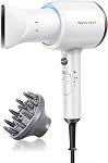 Wavytalk Hair Dryer with Diffuser, Blown Away Ionic Hair Dryer for Curly Hair with Comb, 1875W Fast Drying Blow Dryer with Ceramic Technology, 3 Attachments for All Hair Types, Light and Quiet, Purple