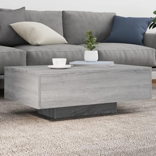 ShGaxin Mesa de Centro con Luces LED Gris Sonoma 85x55x31 cm, Mesa Baja Salon, Mesa Centro Salon, Mesa Auxiliar, Mesa Cafe, Mesita Salon, Muebles De Salon Modernos   836614