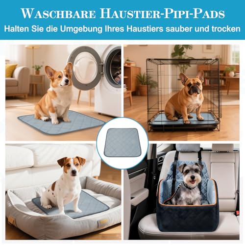 CEMOFE Hunde Autositz für Kleine Hunde bis 15.8 kg, Abnehmbar & Waschbarer Hundesitz Auto mit Welpenunterlagen, Tragbare Hundeautositz mit Sicherheitsleinen für Beifahrer und Rücksitz, S( 15.8kg)