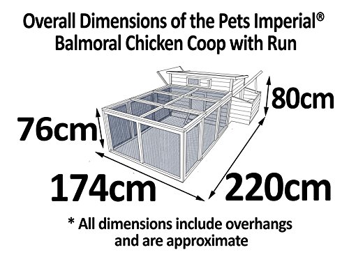 Pets Imperial® Balmoral Hühnerstall - Doppelnistkasten & 1,4 m Auslauf - Großer Hühnerstall mit öffnendem Dach – Bild 7