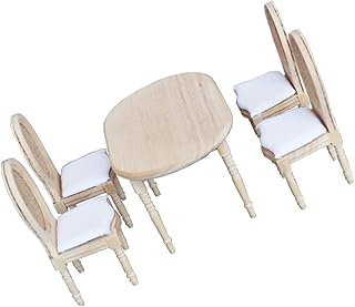 1 Conjunto De Mesa E Cadeiras Para Casa De Bonecas Conjunto De Cadeiras Móveis Retrô Mini Casa De Bonecas Vintage Mesa E Cadeira Acessórios Para Casa De Boneca Móveis De Boneca