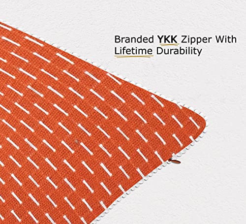 Image of mosey Rectangle Cushion Covers 12x18 | Set of 2 | 100% Cotton | Lumbar Cushion Covers | Retangular Cushion Covers 12 inch x 18 inch Orange