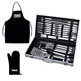 besteckkoffer leer 60 teile 18 Teile - qualitativer Edelstahl, rostfrei und strapazierfähig – Gewicht ca. 2,5 kg – schönes Geschenk für Grill-Freunde