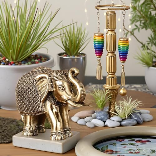 Estatua Decorativa de Elefante de Latón con Trompa Arriba miniatura 3