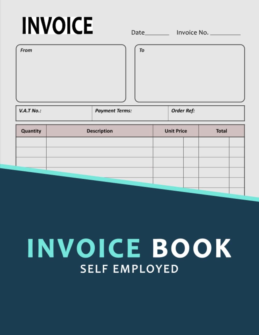 Invoice Book Self Employed: A4 Invoice Record Book with VAT, Ideal for Small Business Owners, Home-based Business, Sole Trader, and Self Employed Hours, Large Size 8.5" x 11", 55 Sheets - Blue