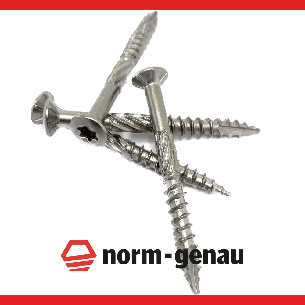 Terrassenschrauben 5 x 80 mm INOX Edelstahl gehärtet C1 – rostfreie Edelstahlschraube für Holz-Terrassen 200 Stück