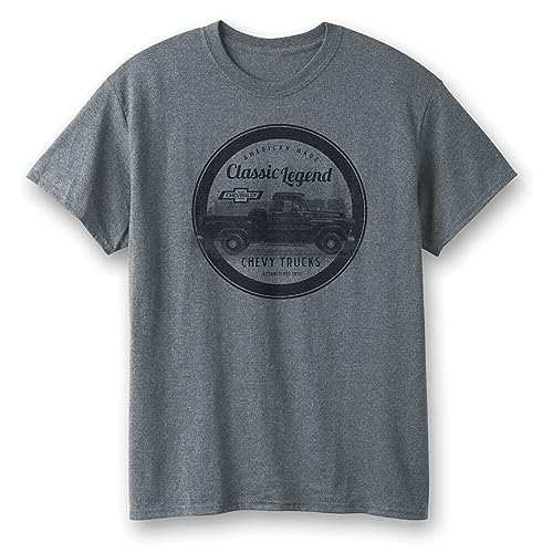 Chevrolet Trucks Classic Legend T-Shirt - Chevy Vintage Shirt - GM Licensed, Gray, Large