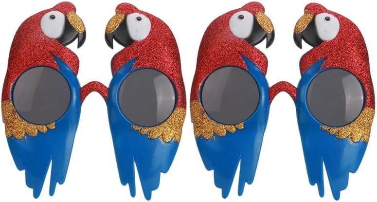 PRETYZOOM 2 Pairs Glitter Parrot Eyeglasses Novelty Masquerade Glasses Animal Party Costume Accessory Photo Booth Props