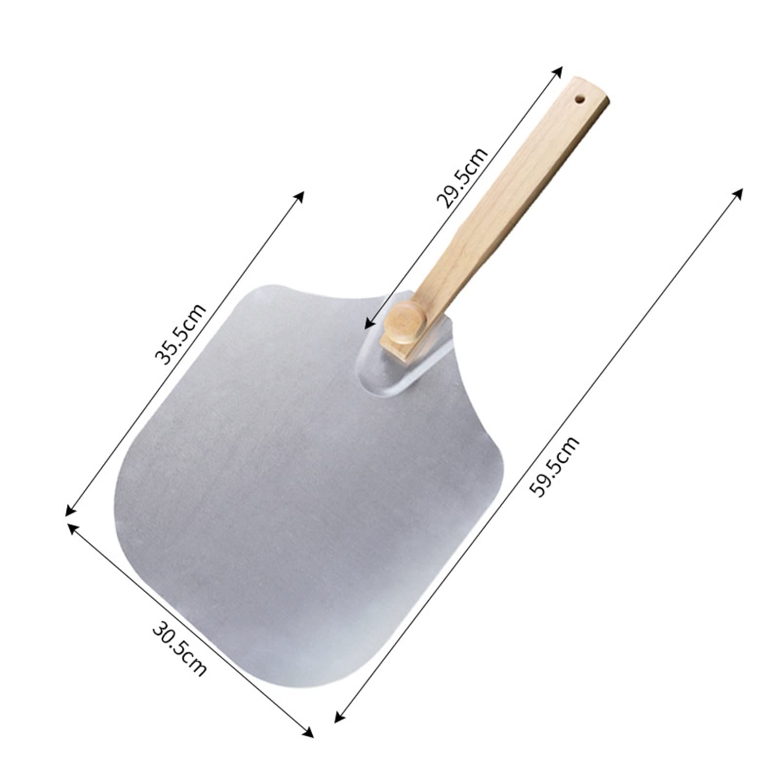Pizzaschieber aus Aluminiumlegierung mit Holzgriff, Pizzaschaufel, Pizzawender Schaufel Super Peel, for Wenden von Pizza im Ofen