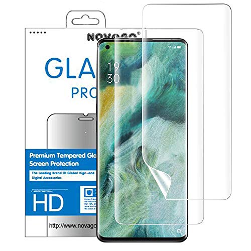 Novago - Lote de 2 protectores de OPPO Find X2 Neo pantalla de hidrogel flexibles y resistentes (vídeo de colocación a ver absolutamente antes de aplicación)