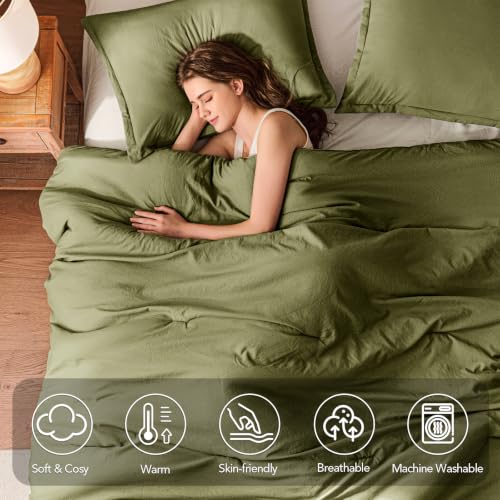 Image of Full Comforter Set Prewashed Lightweight Quilted Bedding for All Season