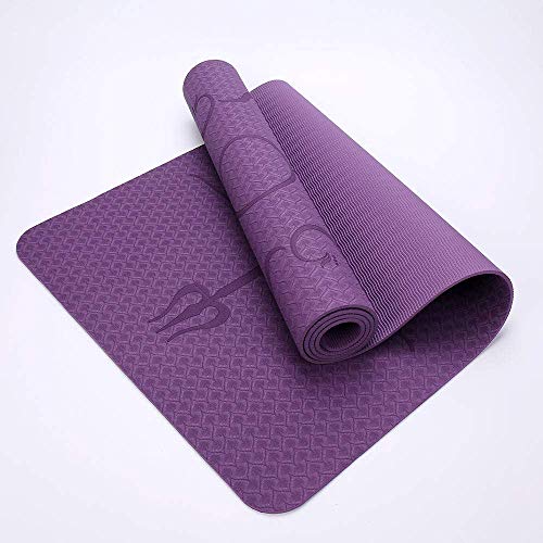 Tapete Yoga TPE 6mm Linhas Corporais Roxo