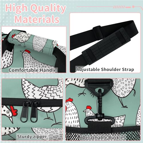 Cartoon chicken Travel Duffle Bag - Waterproof weekend luggage bag, men's sports and fitness bag, delivery hospital storage bag, overnight luggage bag with pull rod cover2