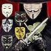 DeHasion 5 paquetes de máscara en V Vendetta para Halloween Imagen de DeHasion 5 paquetes de máscara en V Vendetta para Halloween