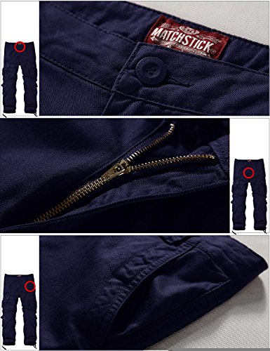 Image of Match Men's Wild Retro Multi-Pockets Utility Casual Cotton Cargo Trousers #3357
