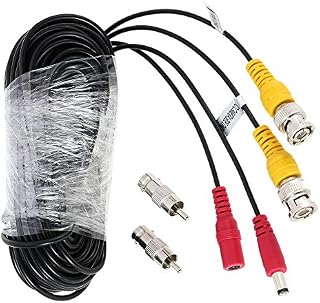 KKmoon 1 Pack 65ft BNC Video Power Cable Security Camera Wire Cord