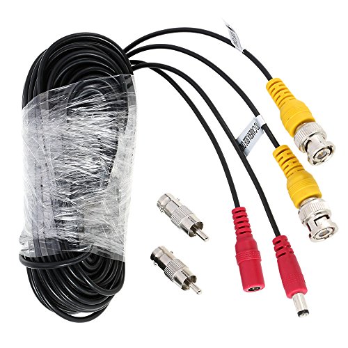 Festnight 65ft(20m) BNC Video Power Cable siamés para vigilancia Cámara DVR Kit