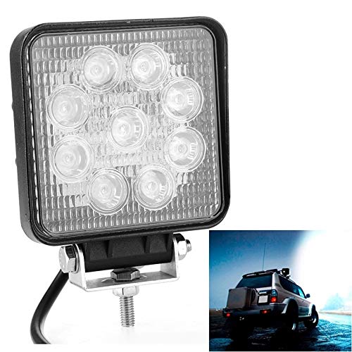 ZhanglWork Light 27W Bridgelux 2150lm 9 LED White Light Floodlight Engineering Lamp/Waterproof IP67 SUVs Light, DC 10-30V(Black) Work Light (Color : Black)