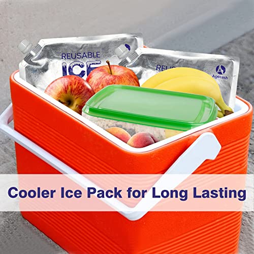 Agecash A Ice Packs For Lunch Bags, Reusable Ice Pack For Cooler Long Lasting Cold Freezer Packs For Lunch Box, Cooler Bag, Cooler Backpacks, Knee Injuries, Back Pain Relief (5 Pack(7.5‘’×6.5‘’)) #TOP4