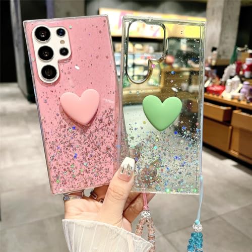 Coque silicone Samsung M14 cœur scintillant cadeau idéal
