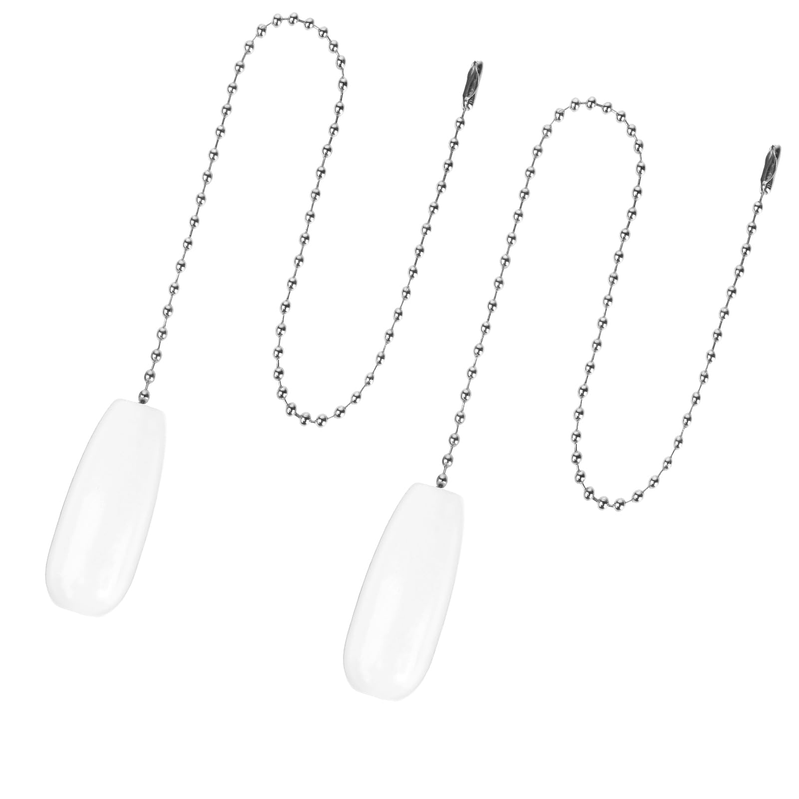 2PCS Bathroom Light Pull Cord, 13 Inch Wooden Pull Cord Switch, Ceiling Fan Extension Pull Chain Handle for Ceiling Light Fan (White)