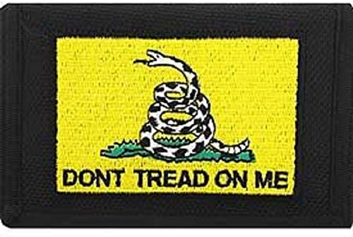 DONT TREAD ON ME WALLET - Embroidered Logo Premium Quality Heavy Duty Patriotic Trifold Nylon Wallet - 3.5" x 5"