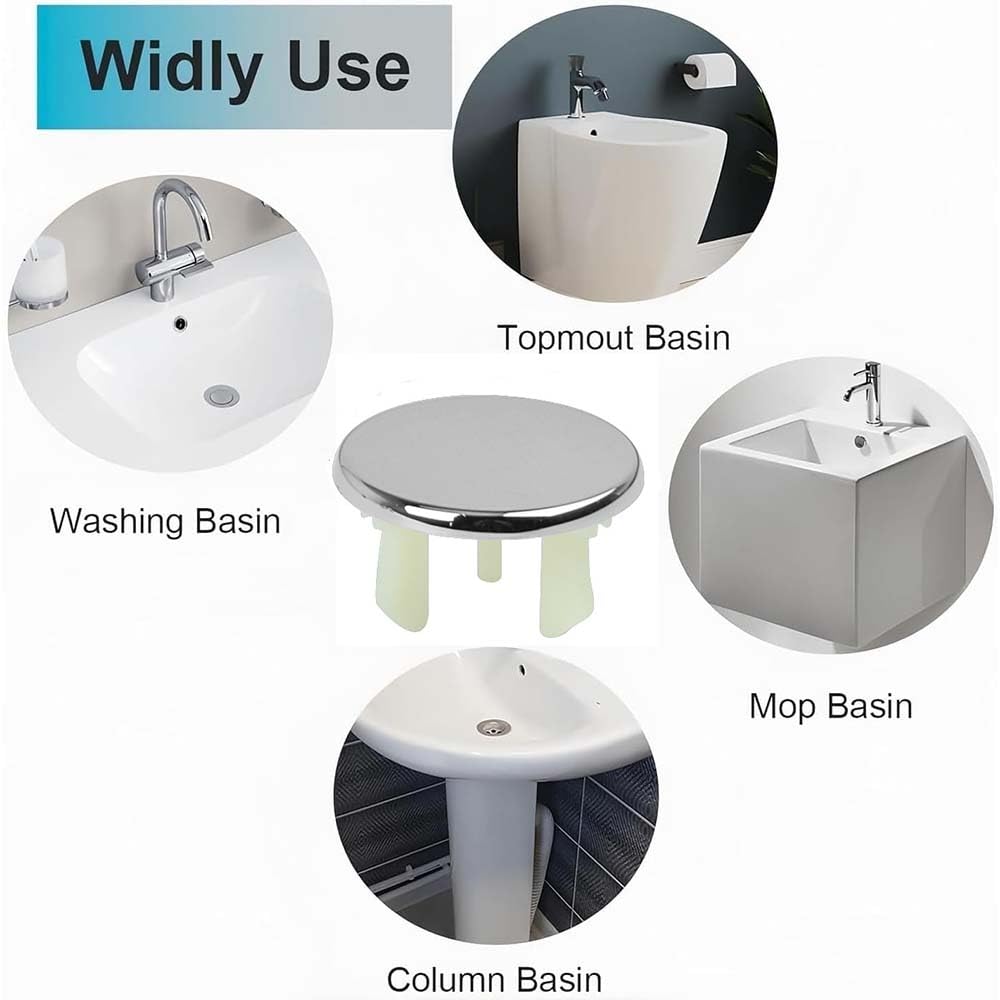 Lot De 20 Bouchons De Trop-plein Ronds Pour Lavabo De Salle De Bain Et