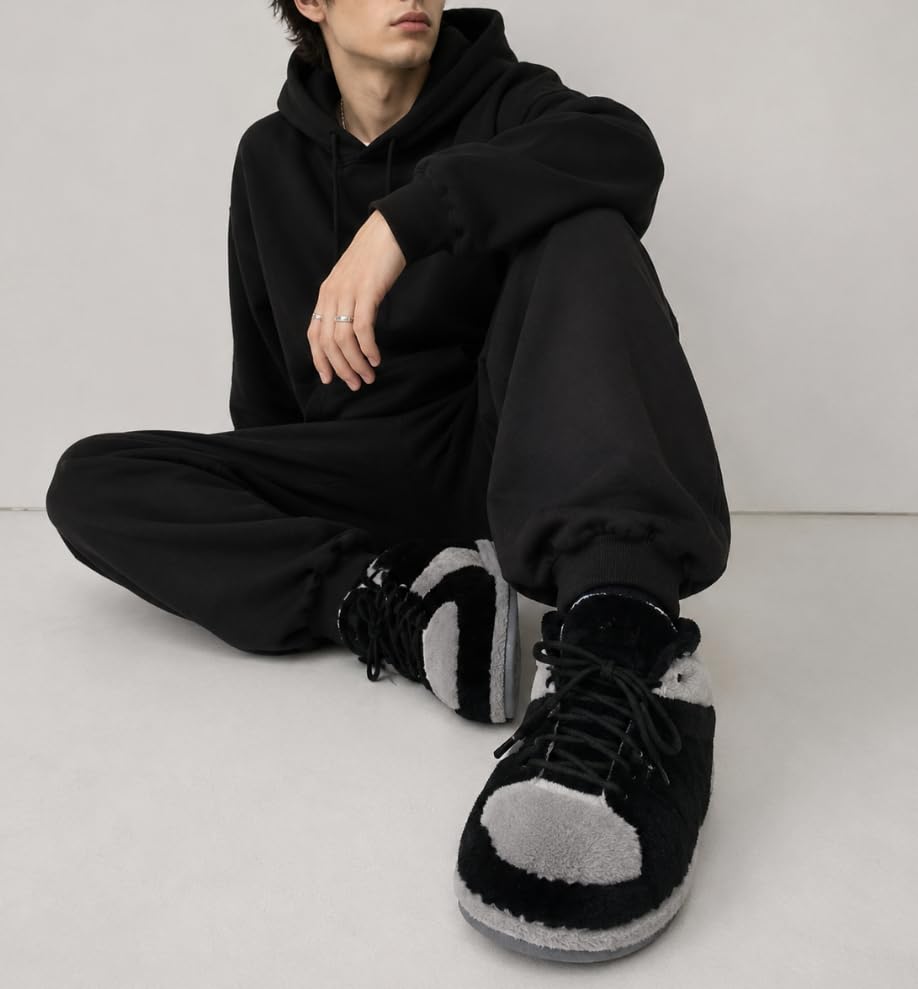 Image of Warm Furry Sneakers Slipper Comfy House Shoes Winter Plush Fuzzy Slipper Shoes For Women Men One Size Fits Most Fluffy Slides For Indoor Outdoor Bigfoot Gifts Houseshoes