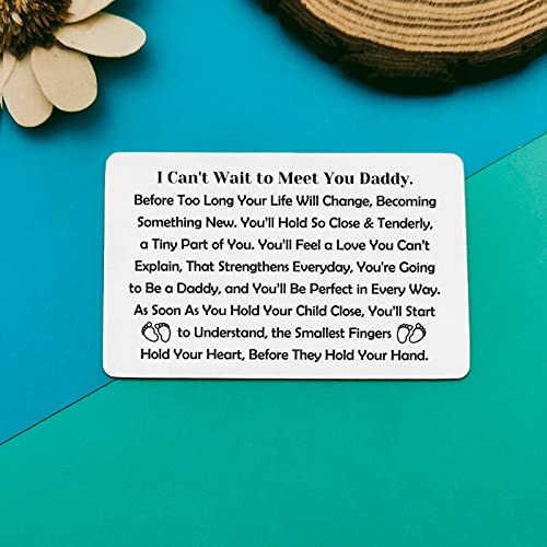Daddy to Be Metal Wallet Card Fathers Day Jewelry New Expecting Dad First Time Dad Gifts Soon to be Father Gifts from Wife Pregnancy Announcement Present for Husband New Daddy Wallet Insert Card2