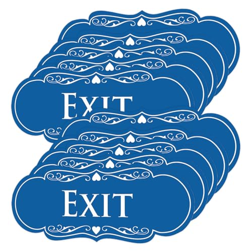 Designer EXIT Sign - Blue - X-Large (10 Pack)