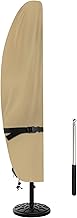 Patio Umbrella Cover, Waterproof Umbrella Covers for 9ft to 11ft Outdoor Umbrellas Offset Umbrella Covers with Push Rod, Beige