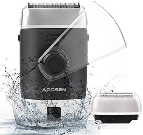 APOSEN Electric Razor for Men, Cordless Travel Electric Shaver with Pop-up Trimmer, USB Rechargeable, Wet & Dry Foil Shaver (Gray)