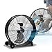 Wintem - Ventilatore Industriale da Terra XXL 60cm 240W con 3 Pale in Metallo, 3 Velocità Regolabili, Inclinazione Orientabile, Struttura Robusta in Metallo con Ruote, Ideale per Officine e Magazzini immagine