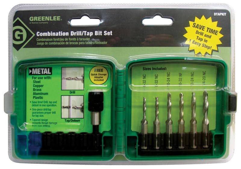 Greenlee Drill/Tap Bit Set Drill/Tap 6 Pc