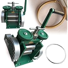 TouSuaRSi 3.3Inch Jewelry Rolling Mill Machine Jewelry Making Manual Hand Crank Tableting Jewelry Press Tool - Upgraded DIY Metal Wire Flat Jewelry Tools & Equipments Flake+Round Wire