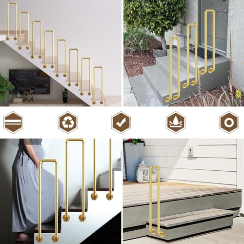 Rampe en fer forgé pour escaliers intérieurs extérieurs or 1 marche - 6