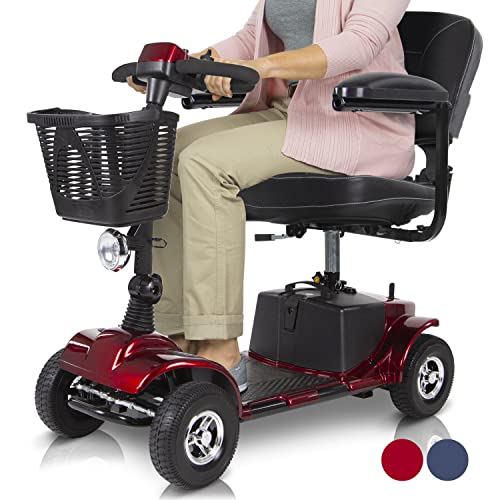 Vive Mobility Scooter (Series A) - 4 Wheel Electric Powered Wheelchair Mobile Device For Adults, Seniors - Tsa Approved Wheel Chair, Compact, Travel - Long Range Battery, Shock Absorbing (Ruby Red) #TOP5