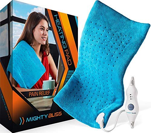 NA Large Electric Heating Pad for Back Pain and Cramps Relief -Extra Large [12"x24"] - Auto Shut Off - Heat Pad with Moist & Dry Heat Therapy Options - Hot Heated Pad.
