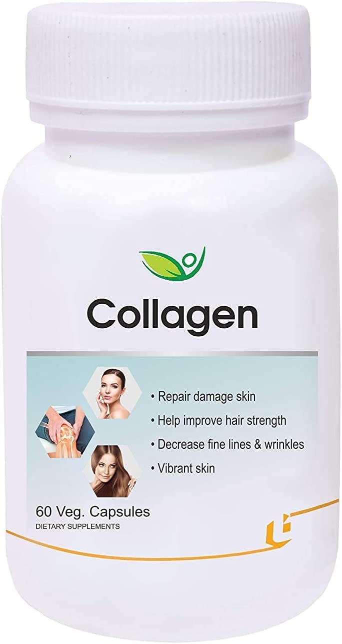 BETT Biotrex Nutraceuticals Collagen - 60 Veg. Capsules Dietary Supplement for Healthy Skin and Hair Treatment